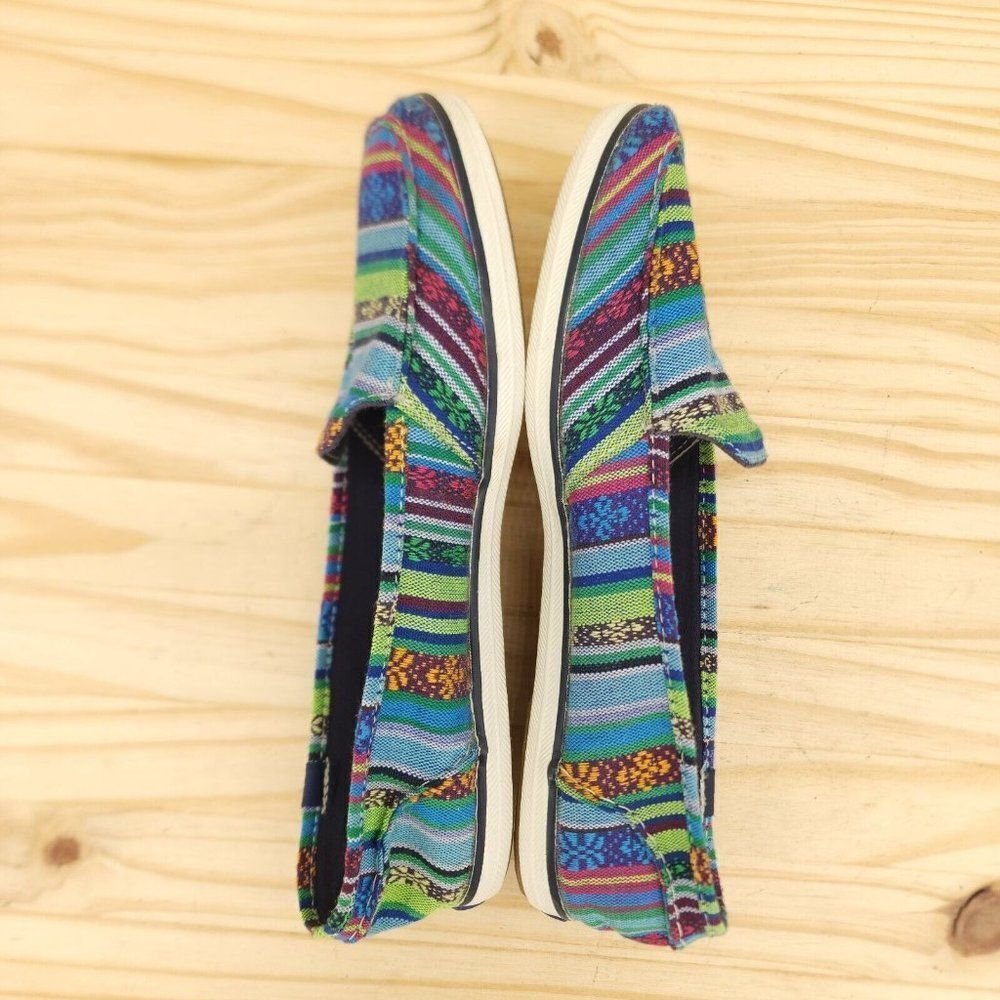 Keds Women's Flats Sz 8 Multicolor Striped Tribal Slip On Shoes Casual Comfort - Picture 5 of 9